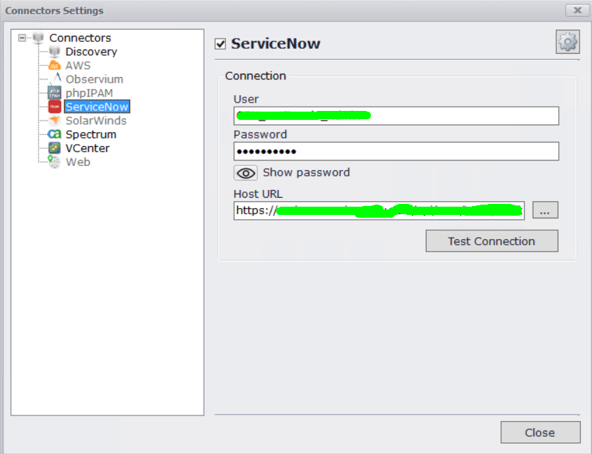 image of servicenow connector in netTerrain