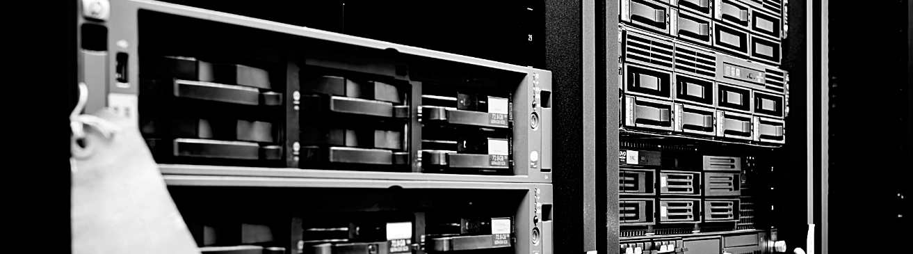 image of network racks, up close