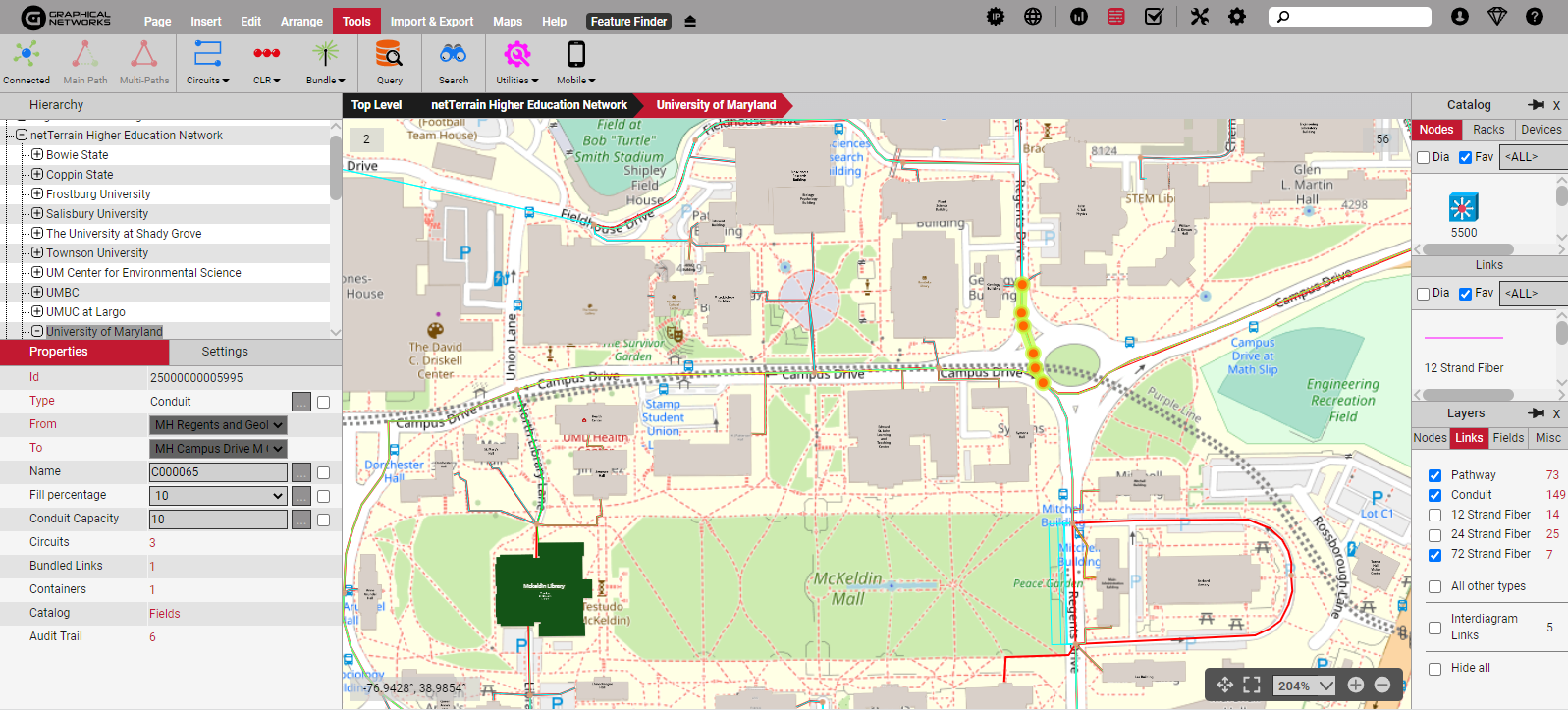 OpenStreetMap in netTerrain OSP