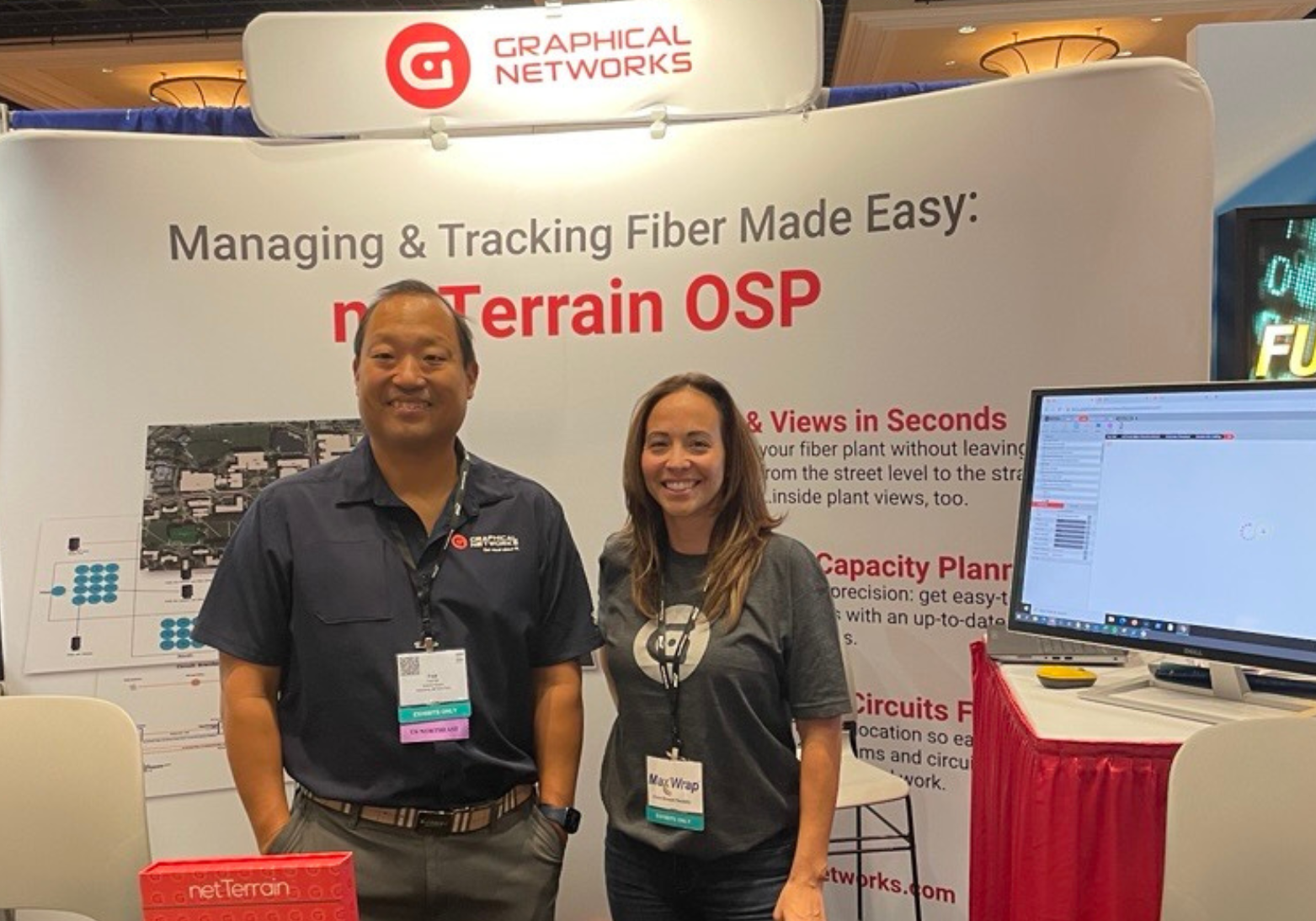 Graphical Networks booth at Fiber Connect 2026 showcasing network documentation software