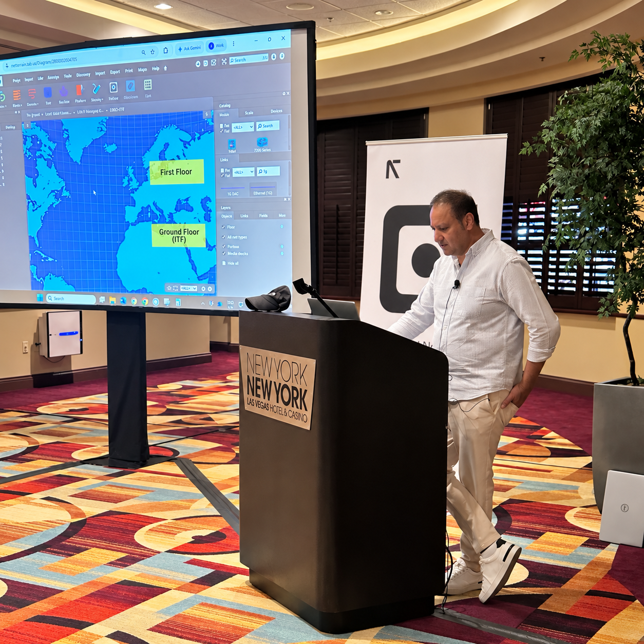 Jasvir Masih presenting the SKA Observatory's infrastructure mapping work at the 2026 netTerrain User Summit.